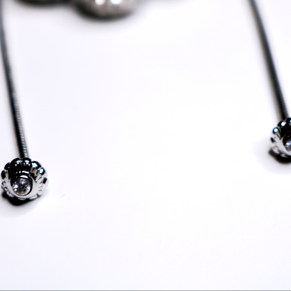 Chico’s Convertible Silvertone Fireball Necklace - Picture 6 of 11